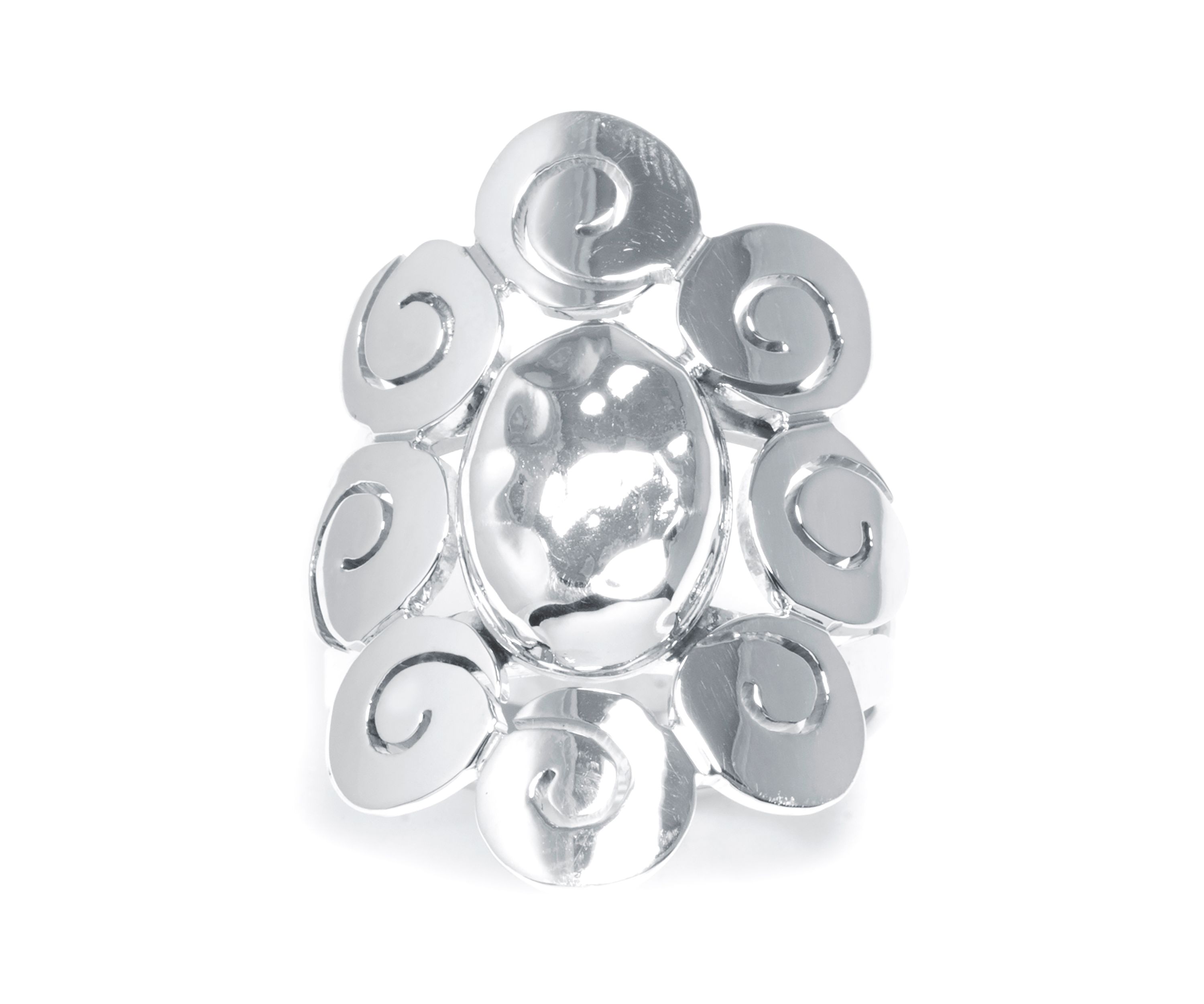 Sterling Silver Spiral Flower Ring