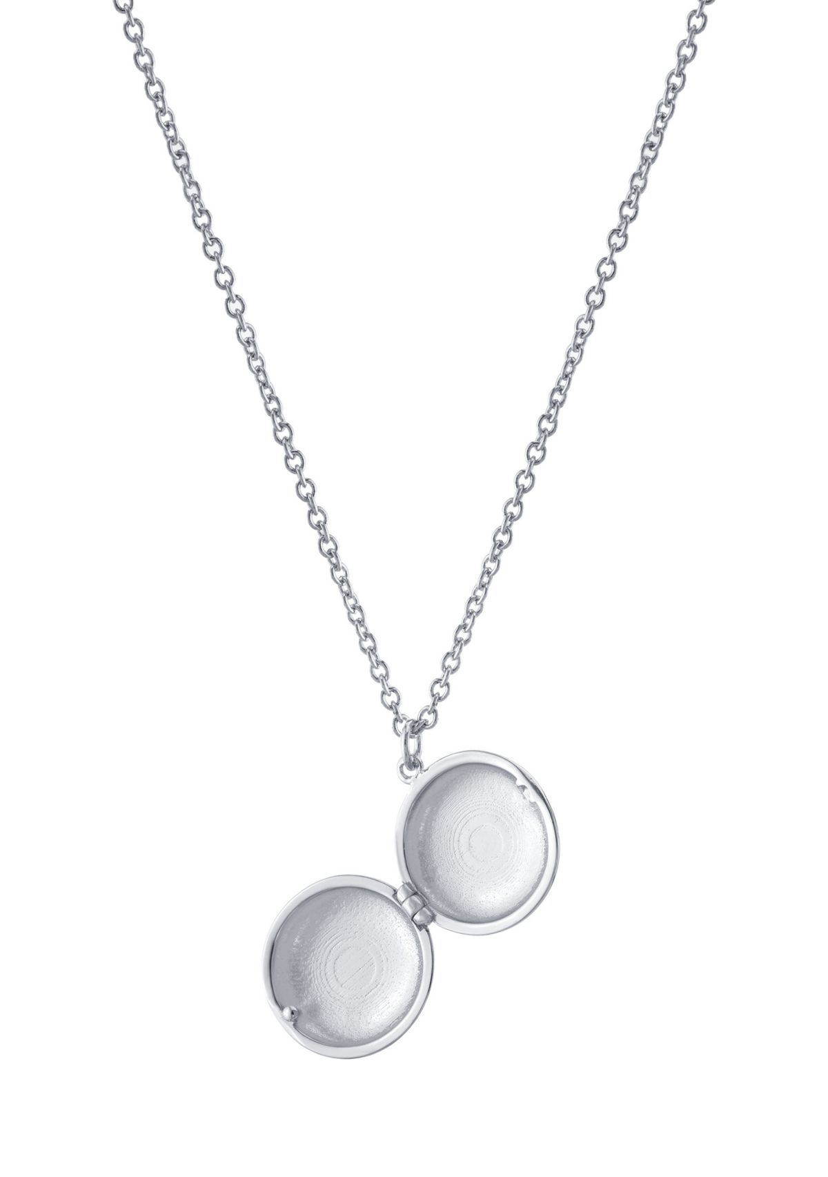 Boxed Fine Silver Plated 18" + 2" Engraved Initial Locket Necklace