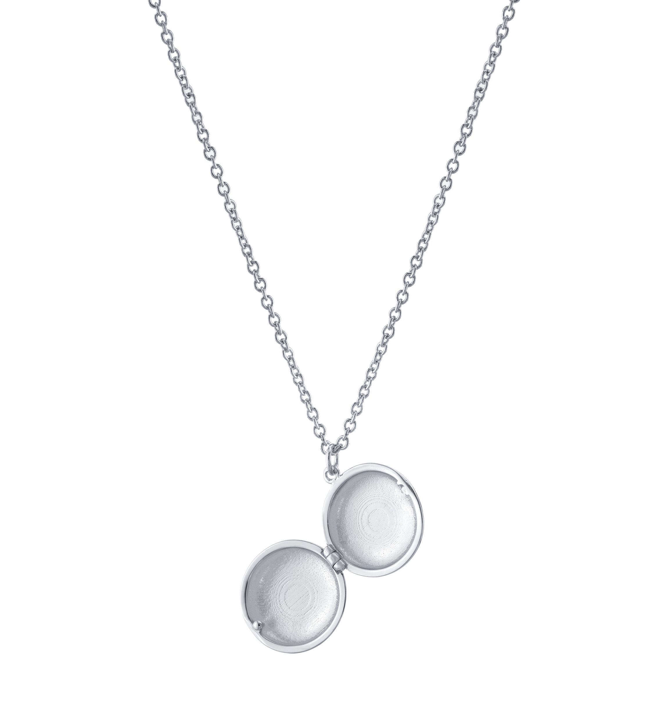 Boxed Fine Silver Plated 18" + 2" Engraved Initial Locket Necklace