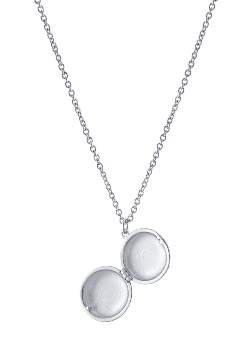 Boxed Fine Silver Plated 18" + 2" Engraved Initial Locket Necklace
