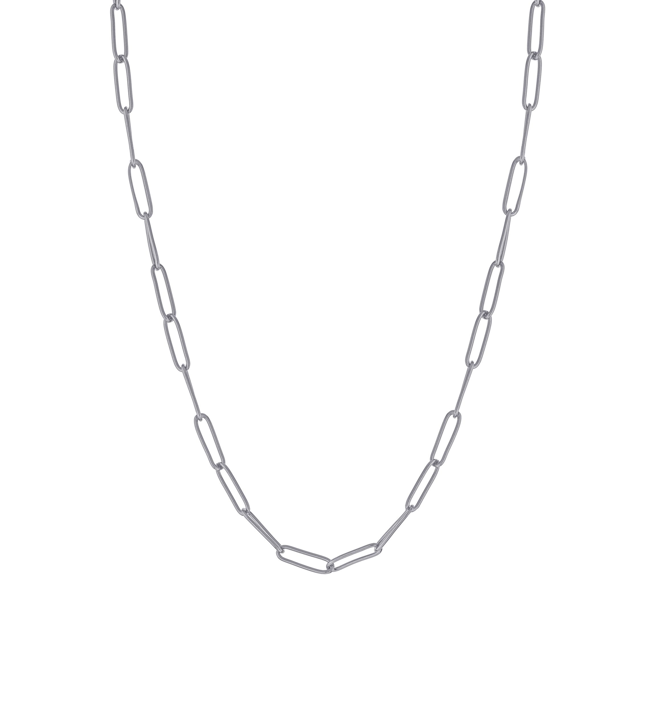 24" Silver Plated Paperclip Link Chain Necklace 
