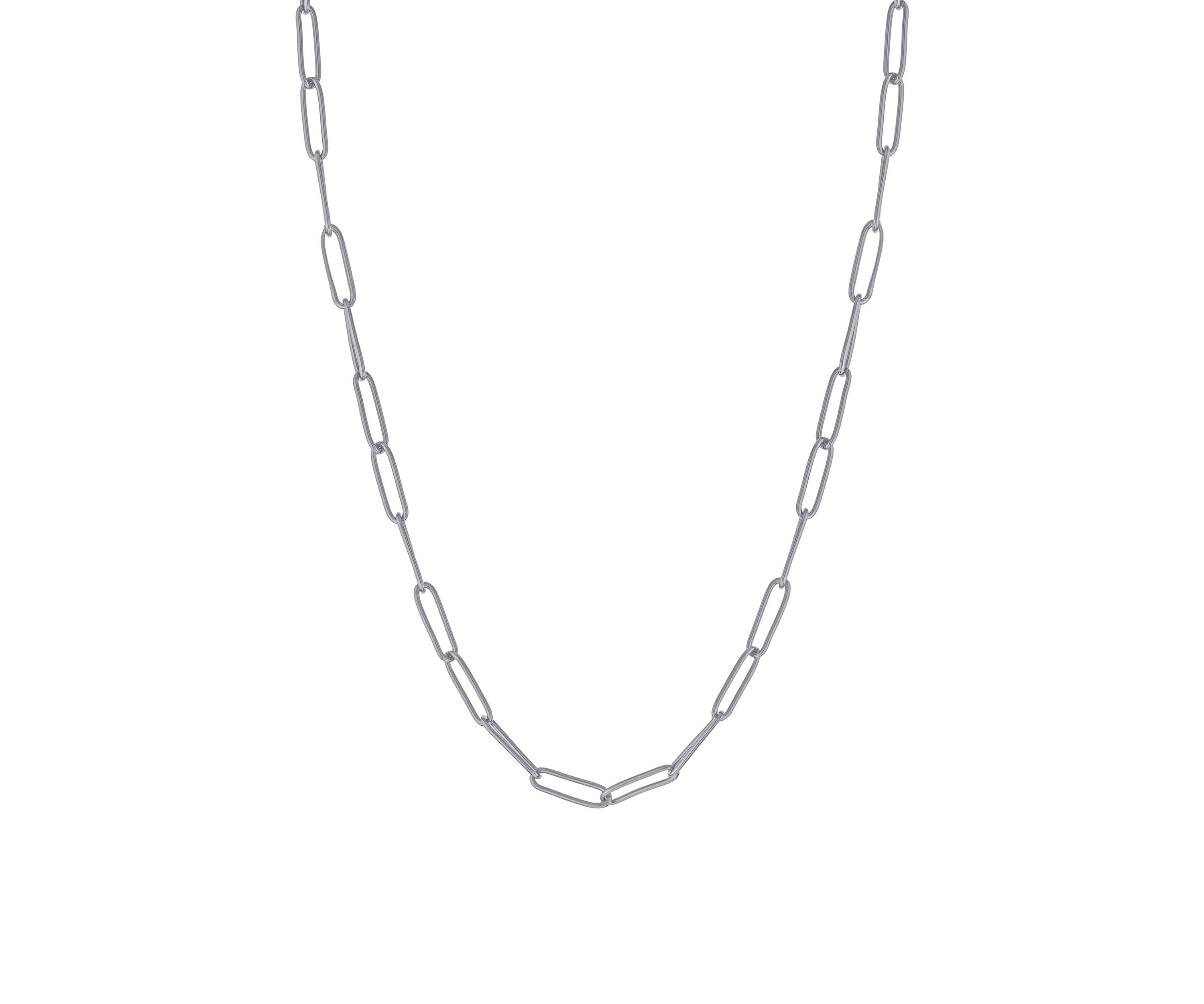 24" Silver Plated Paperclip Link Chain Necklace 