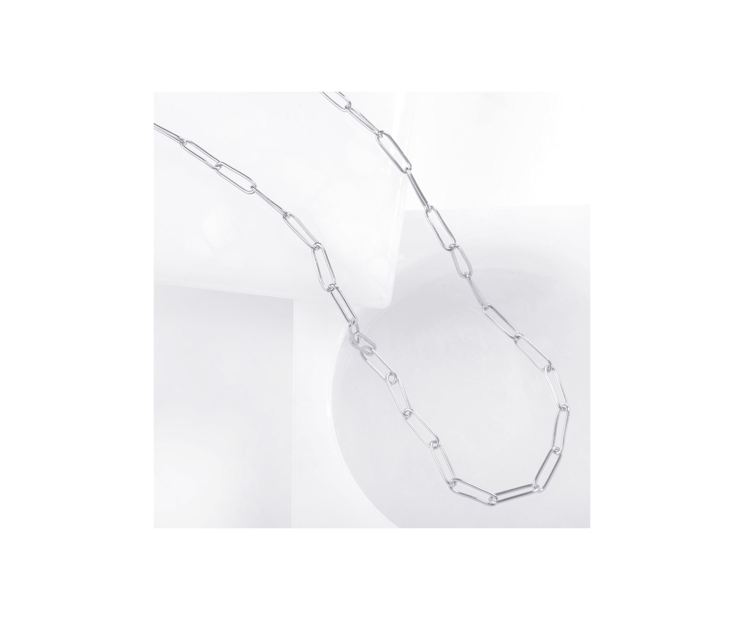 24" Silver Plated Paperclip Link Chain Necklace 