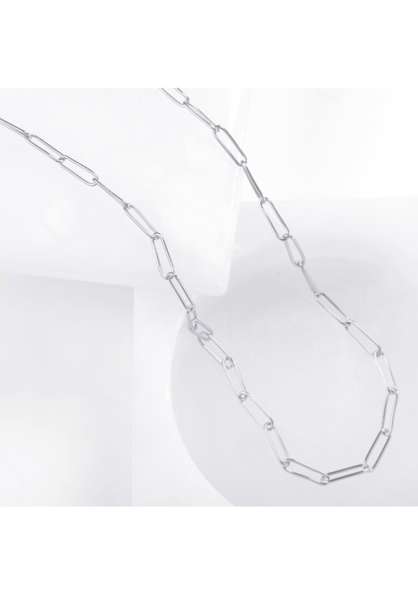 24" Silver Plated Paperclip Link Chain Necklace 