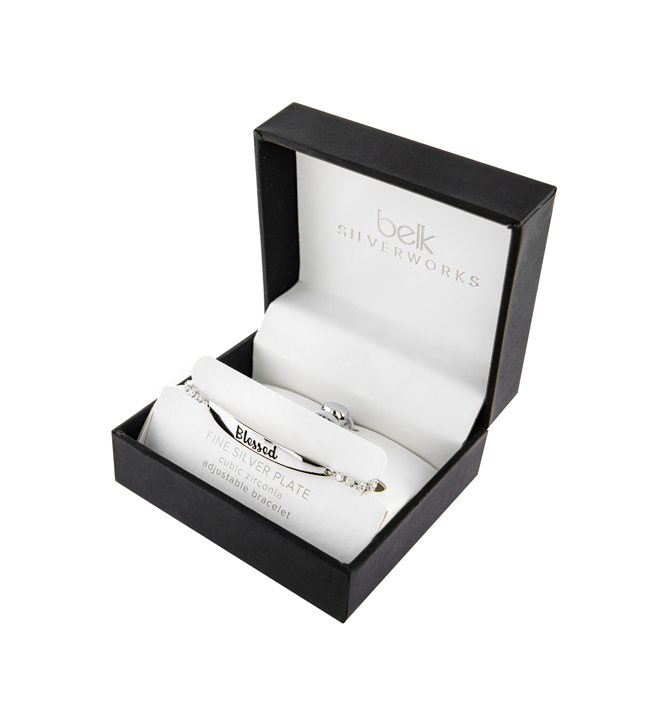 Boxed Gold Plated "Blessed" Cubic Zirconia Adjustable Bracelet 