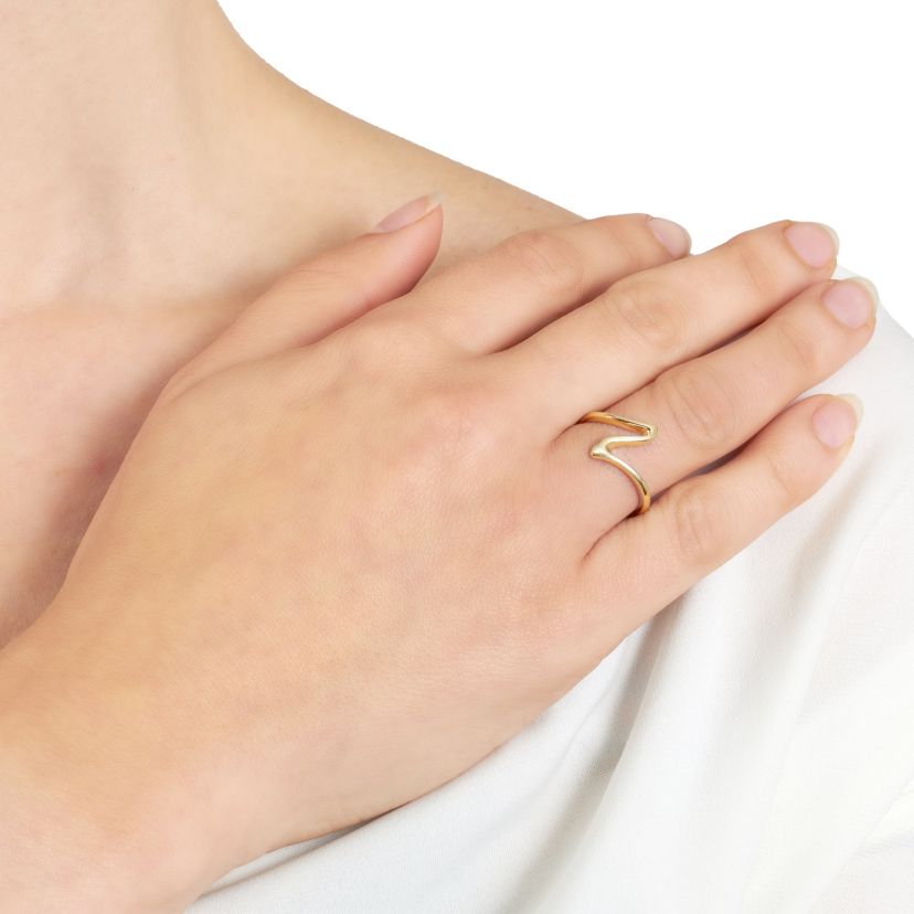 Sterling Silver Abstract Zig Zag Ring