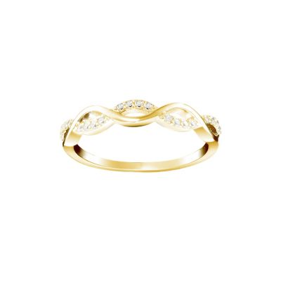 Belk Silverworks Sterling Silver Cubic Zirconia Infinity Band, Gold, 9