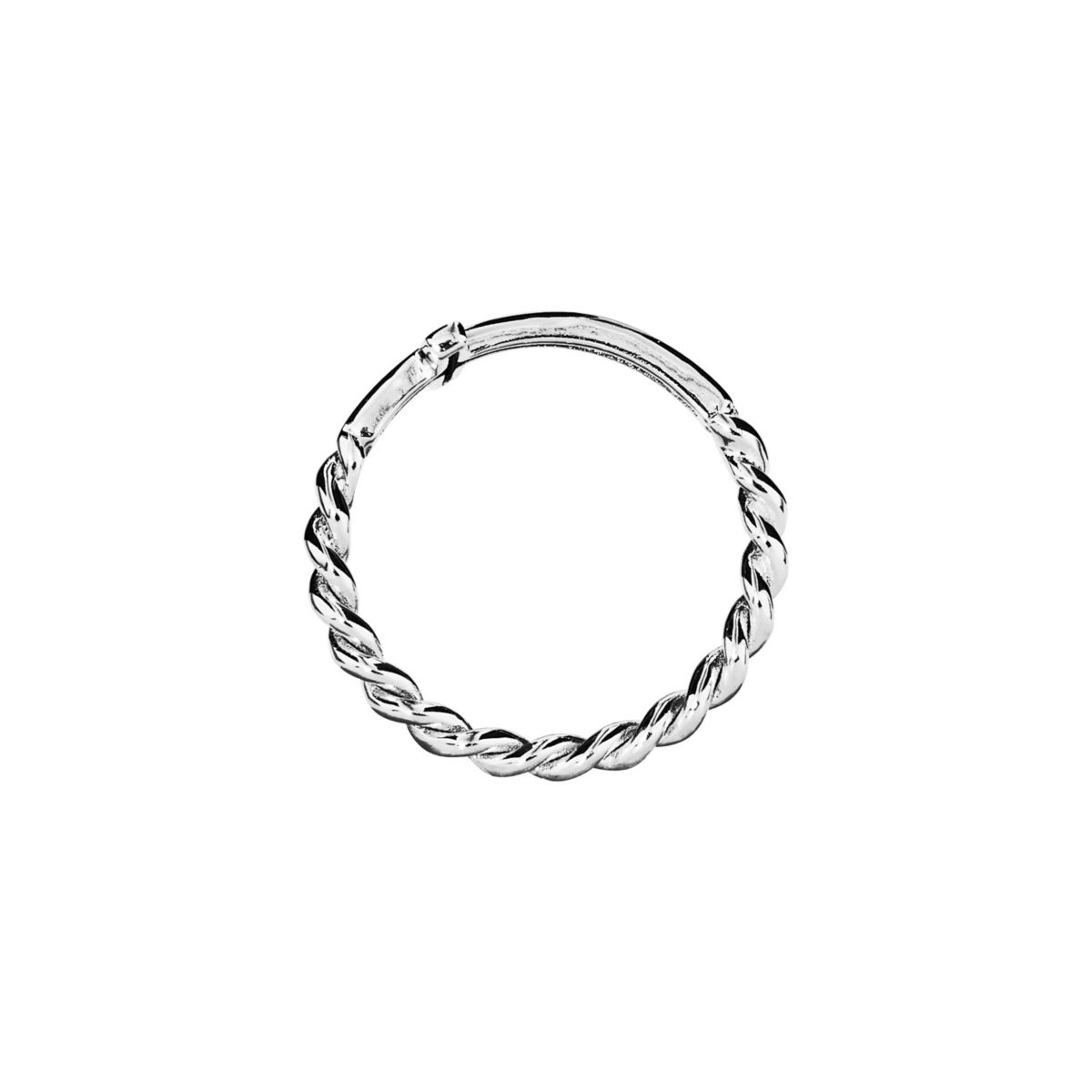 Sterling Silver Side Cross Band Ring with Twisted Side