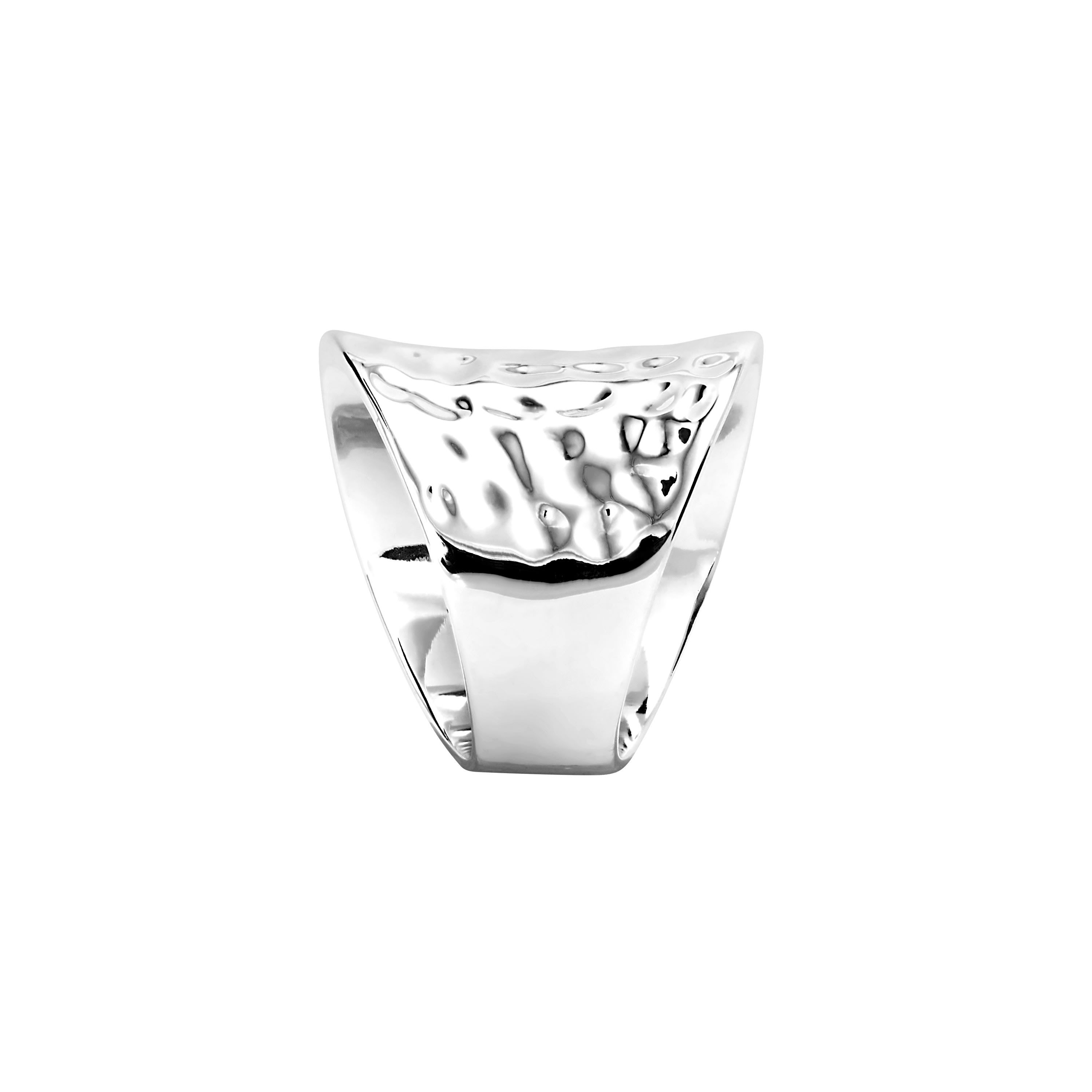 Silver Plated Hammered Ring