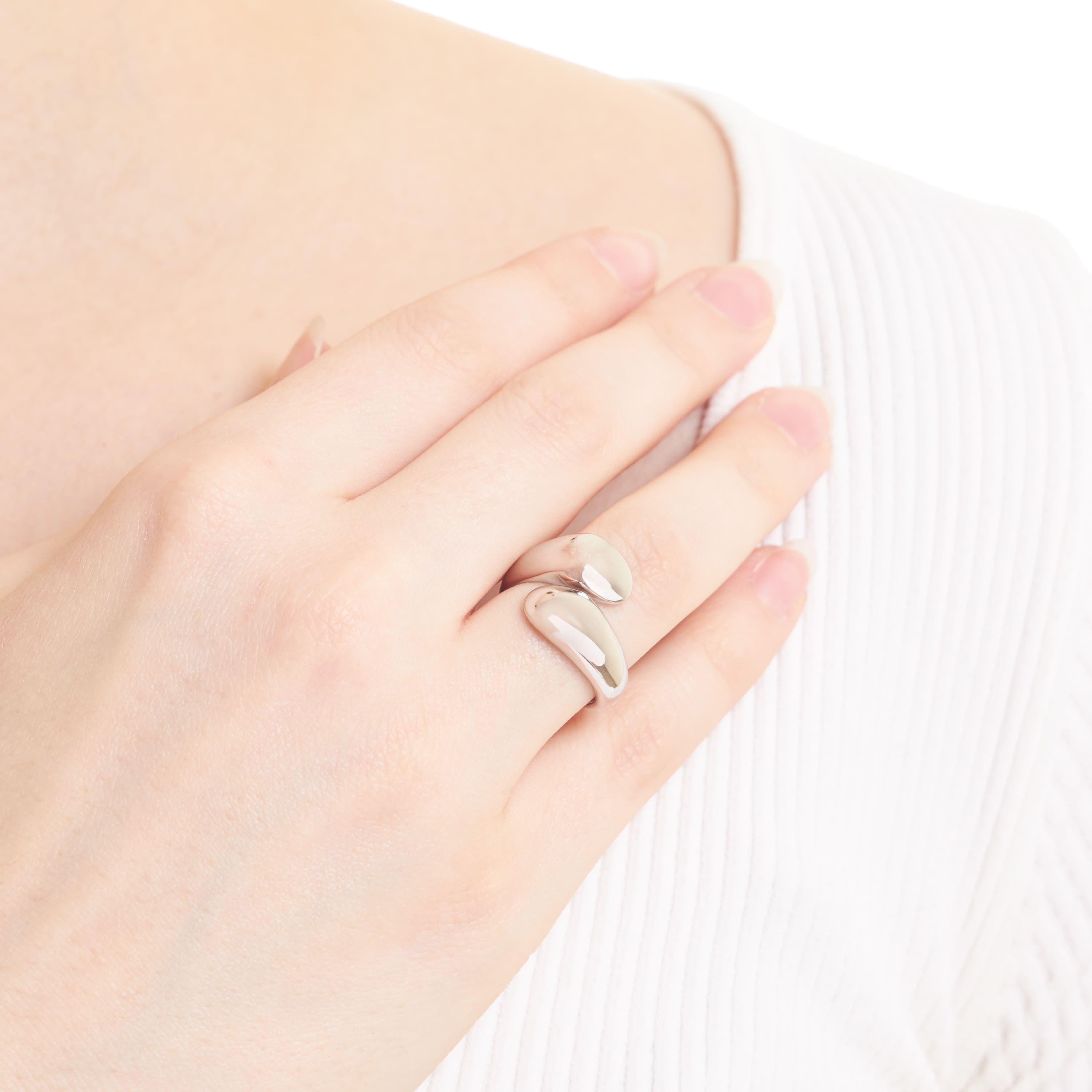 Sterling Silver Bubble Top Open Adjustable Ring