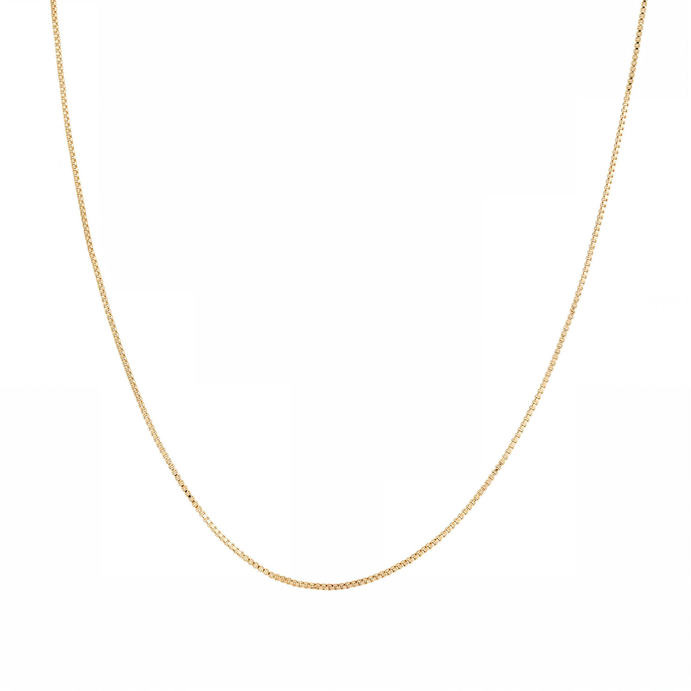 Gold Over Sterling Silver Box Chain Necklace