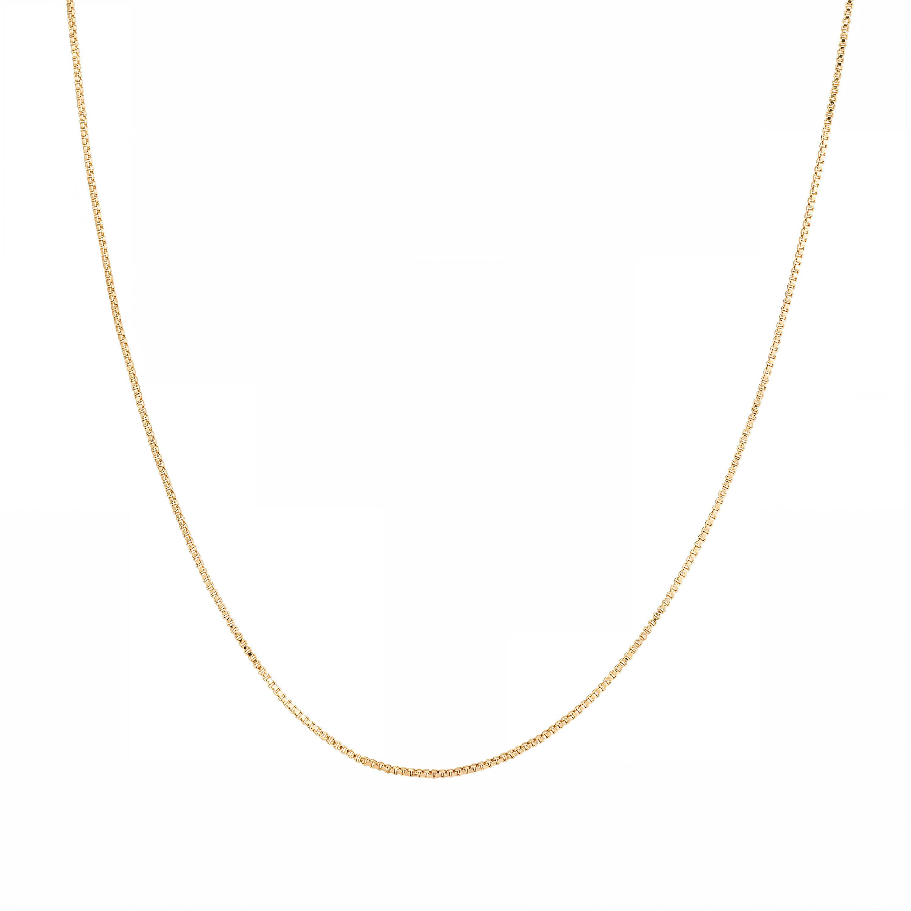 Gold Over Sterling Silver Box Chain Necklace