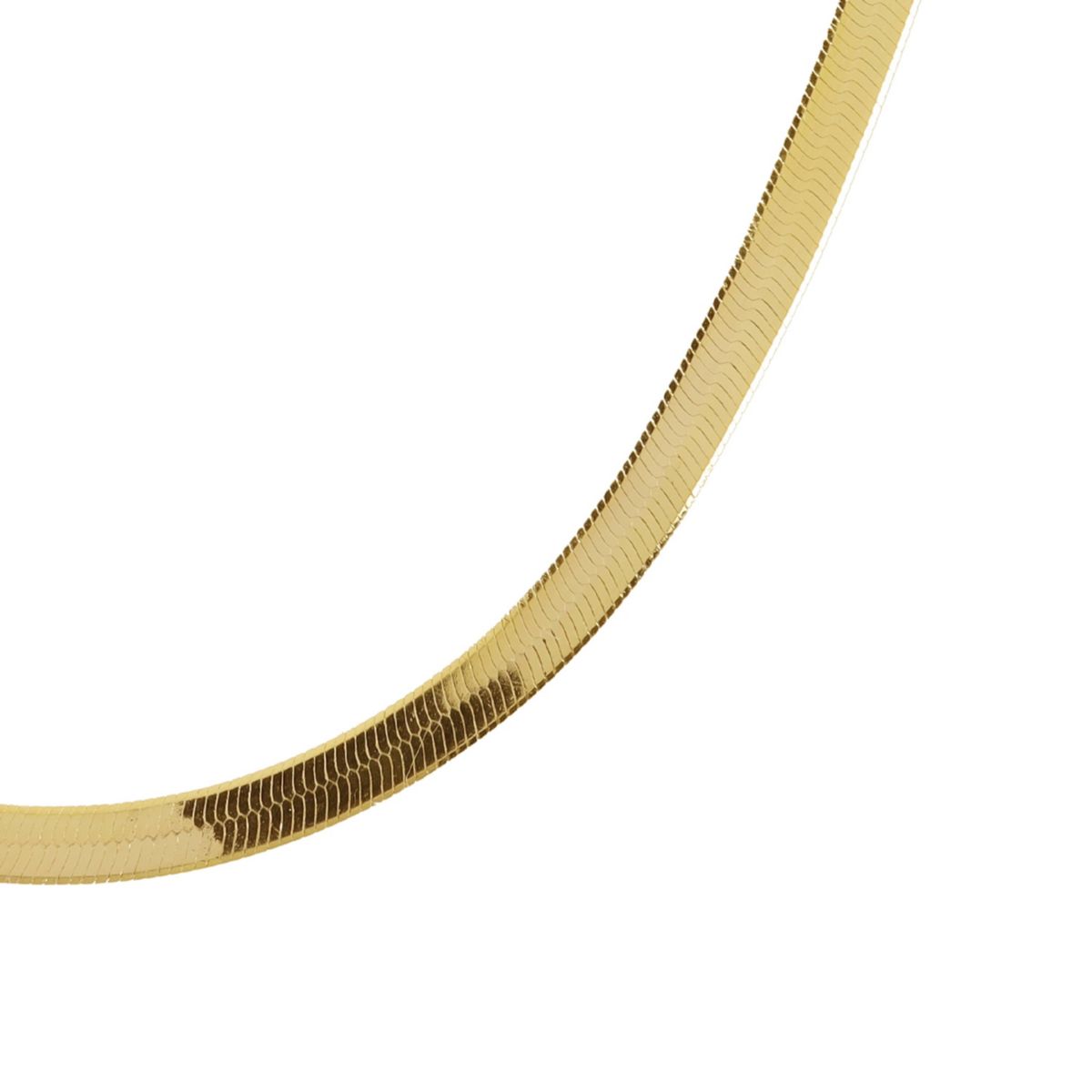 Gold Over Sterling Silver Herringbone Chain Necklace