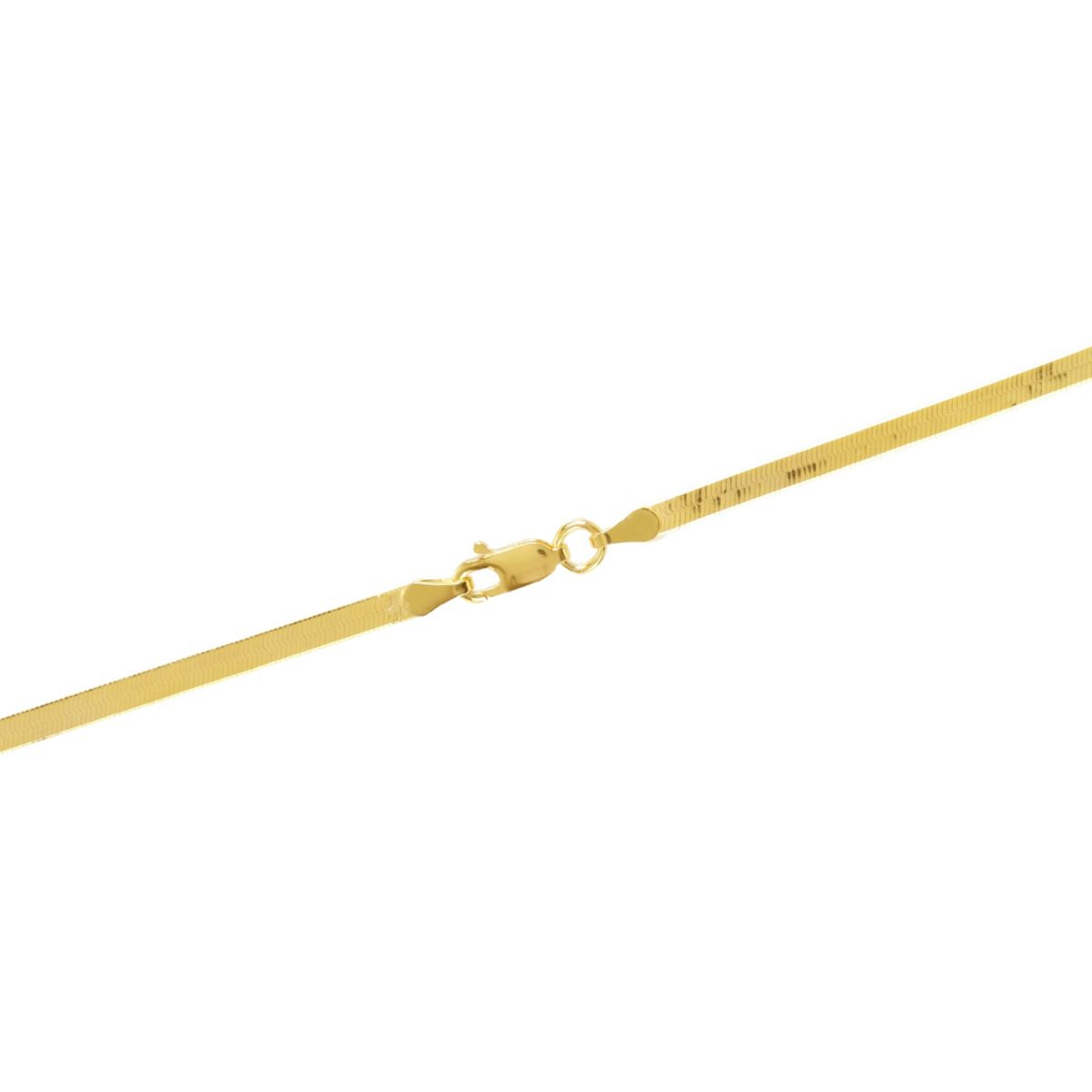 Gold Over Sterling Silver Herringbone Chain Necklace