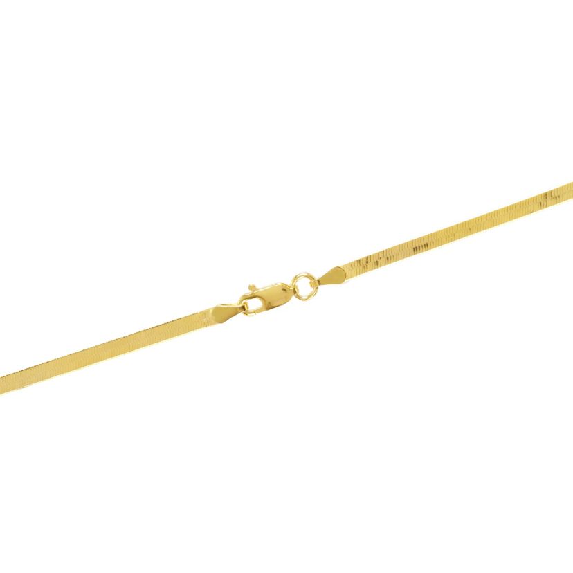 Gold Over Sterling Silver Herringbone Chain Necklace