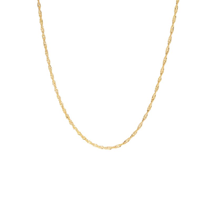 Gold Over Sterling Silver Twist Chain Necklace