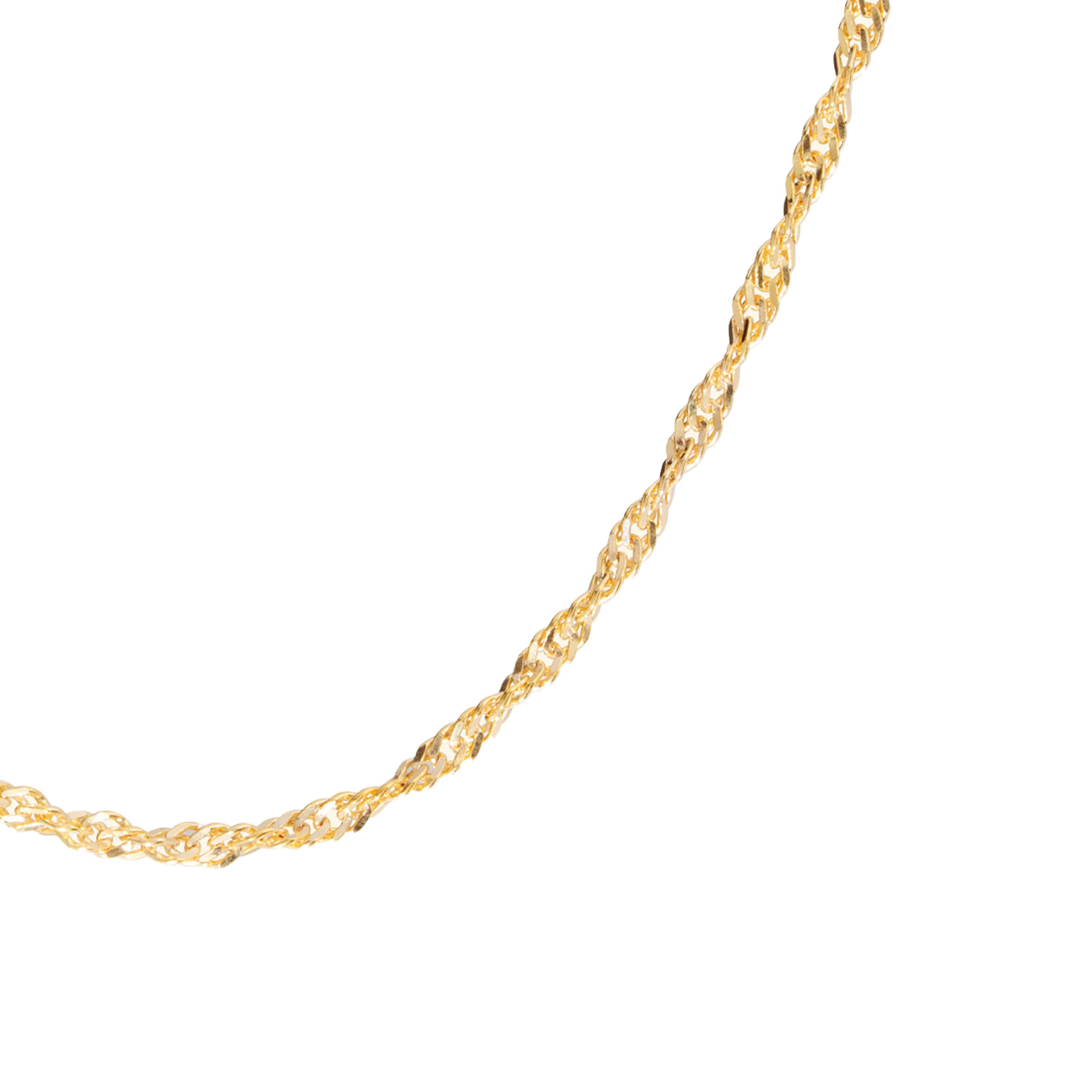 Gold Over Sterling Silver Twist Chain Necklace
