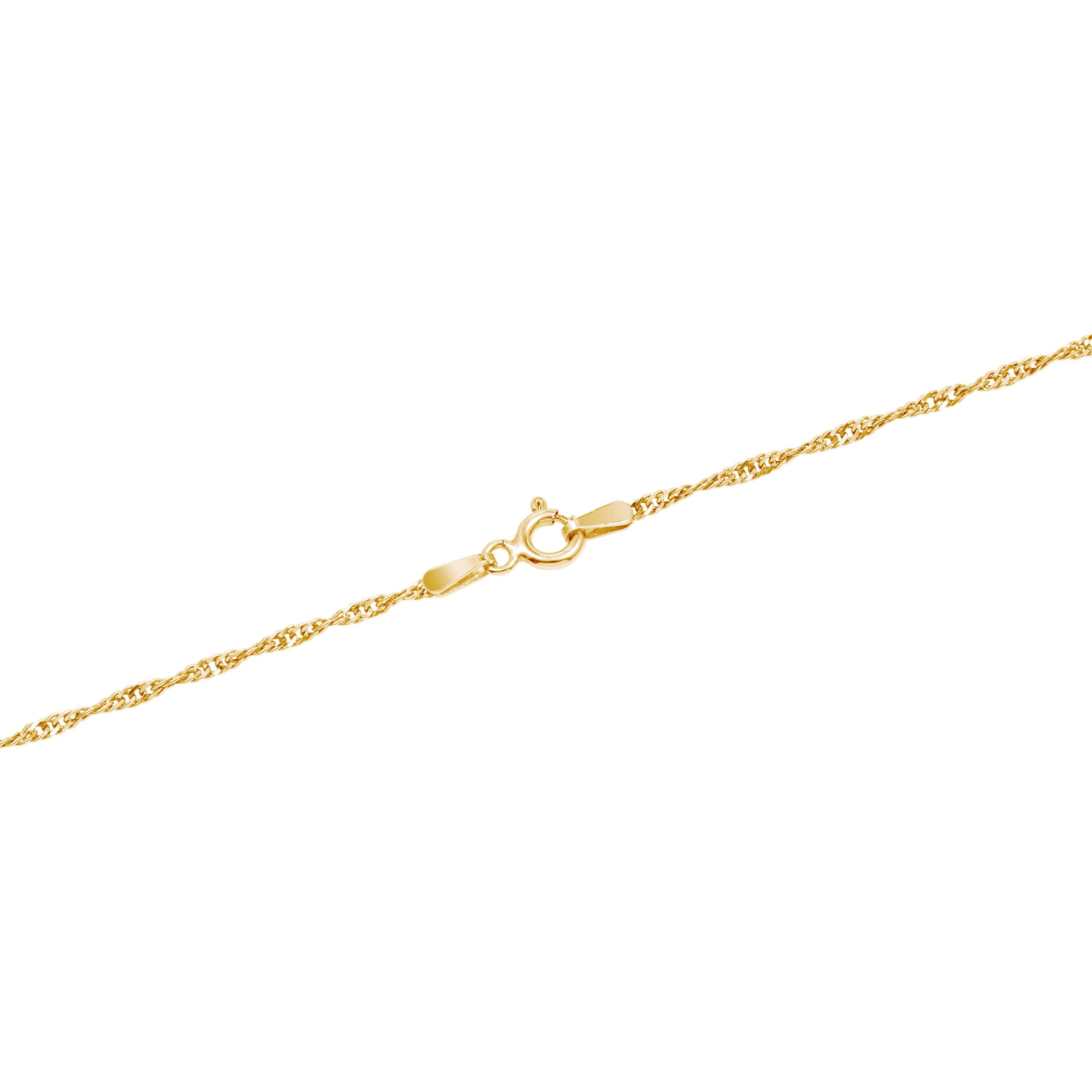 Gold Over Sterling Silver Twist Chain Necklace