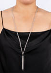 Fine Silver Plated 36 Inch  Beaded Triple Chain with Tassel Necklace