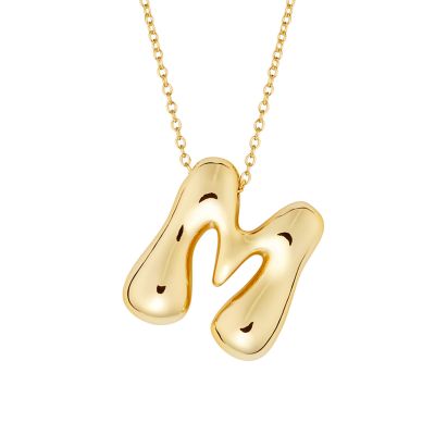 Belk Silverworks Gold Plated 16+2" Bubble Initial Necklace