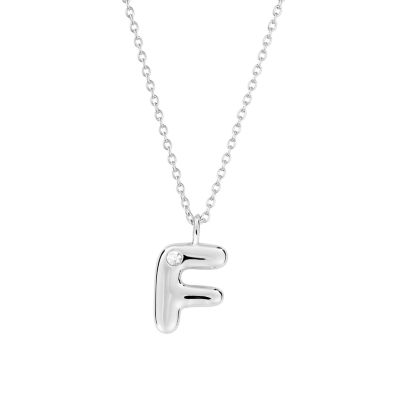 Belk Silverworks Sterling Silver 16+2" Cubic Zirconia Bubble Initial Necklace