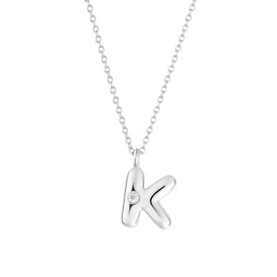 Belk Silverworks Sterling Silver 16+2" Cubic Zirconia Bubble Initial Necklace