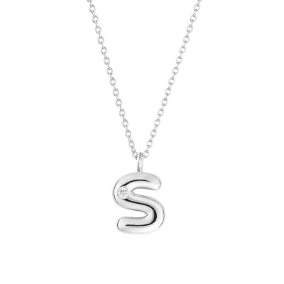 Belk Silverworks Sterling Silver 16+2" Cubic Zirconia Bubble Initial Necklace