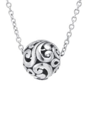 Belk Silverworks Sterling Silver 18in. Oxidized Round Pendant Necklace