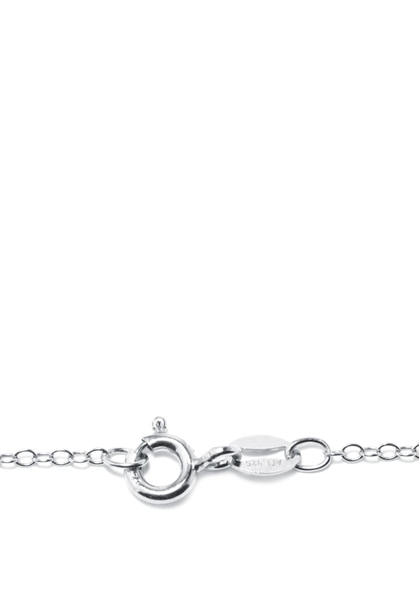 Sterling Silver 18in. Oxidized Round Pendant Necklace