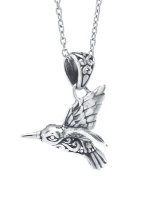 Infinity Silver Sterling Silver Bali Hummingbird Pendant Necklace