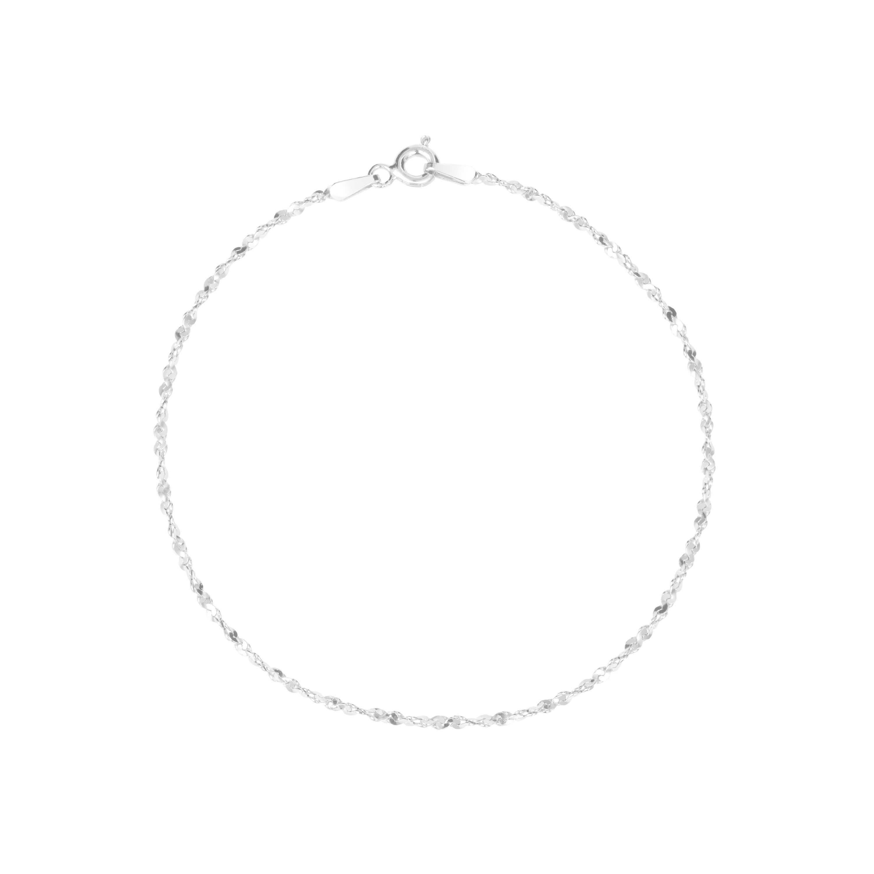 Sterling Silver 7.5IN Twist Serpentine Bracelet