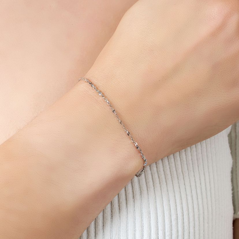 Sterling Silver 7.5IN Twist Serpentine Bracelet