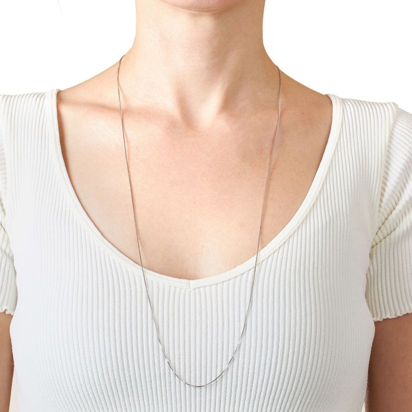 Sterling Silver Box Chain Necklace, 16in., 18in., 20in., 24in., or 30in.