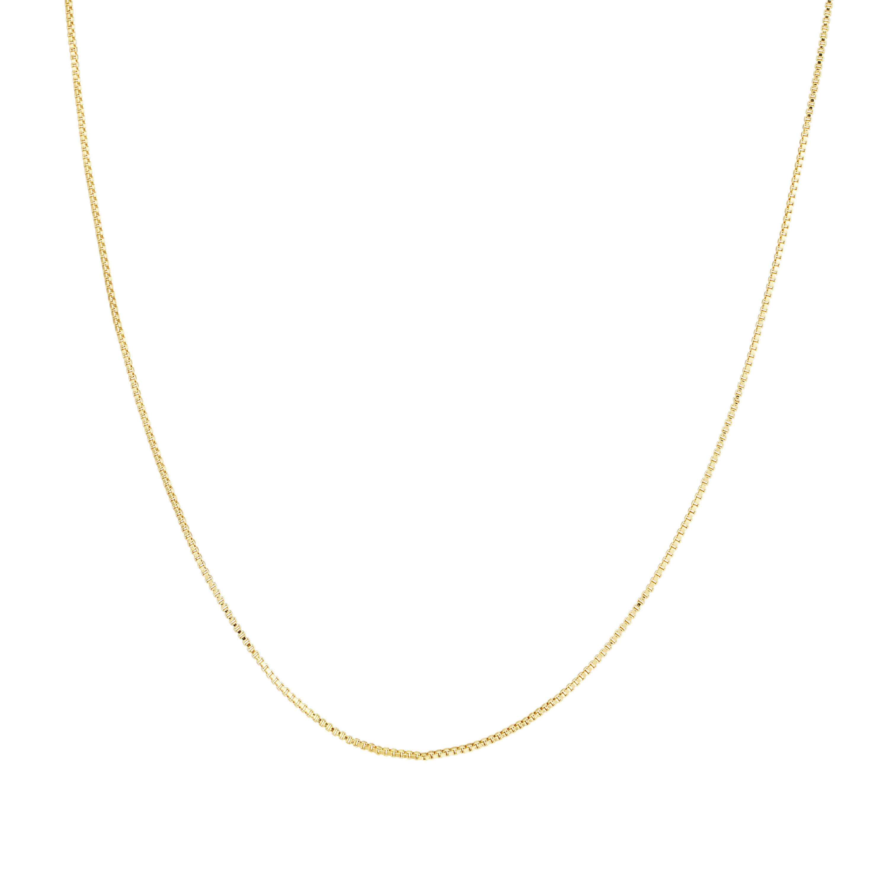 Gold Over Sterling Silver 18IN Box Chain Necklace