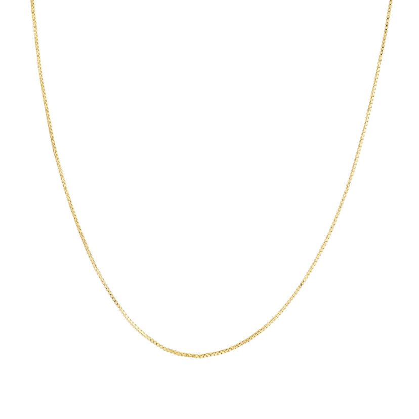 Gold Over Sterling Silver 18IN Box Chain Necklace