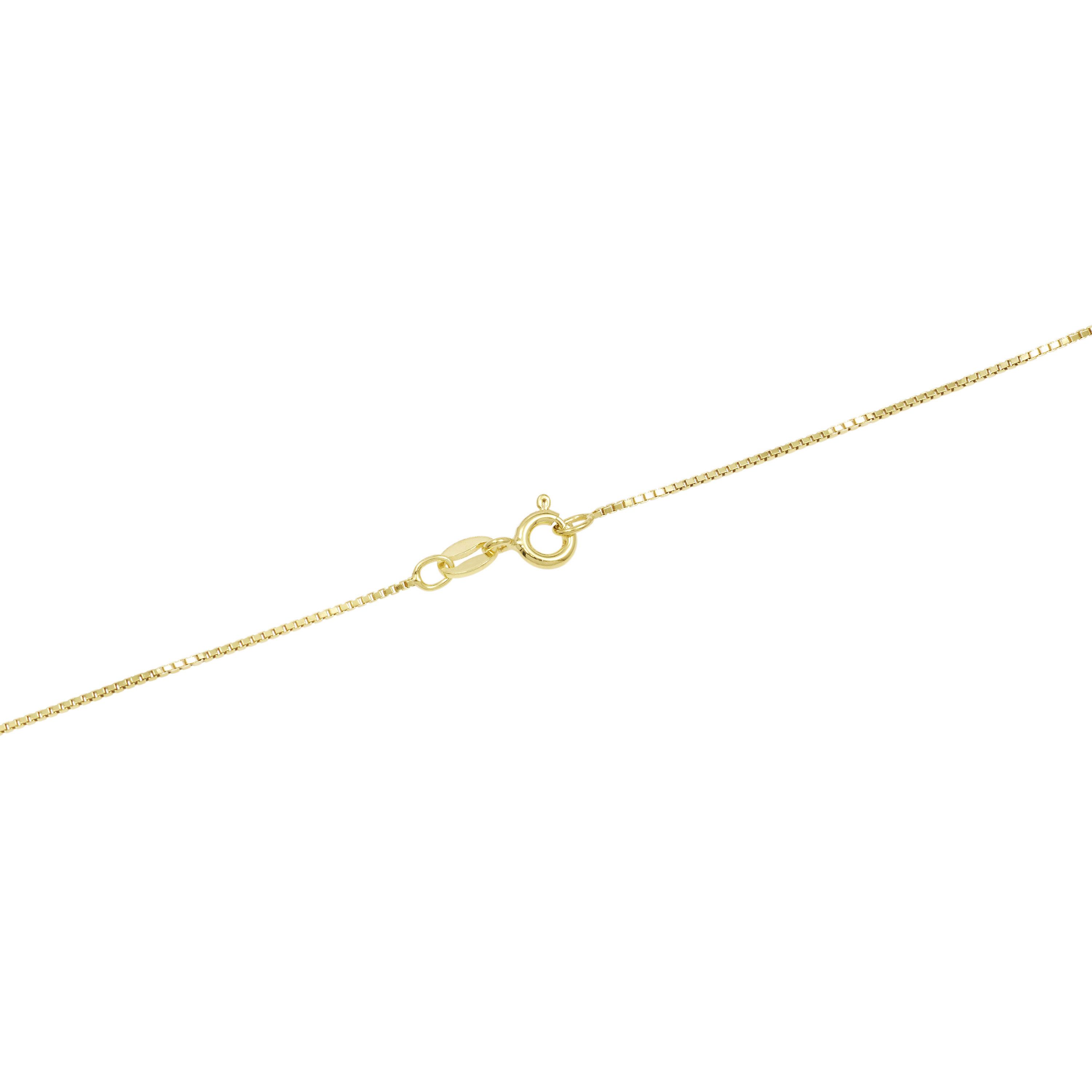 Gold Over Sterling Silver 18IN Box Chain Necklace