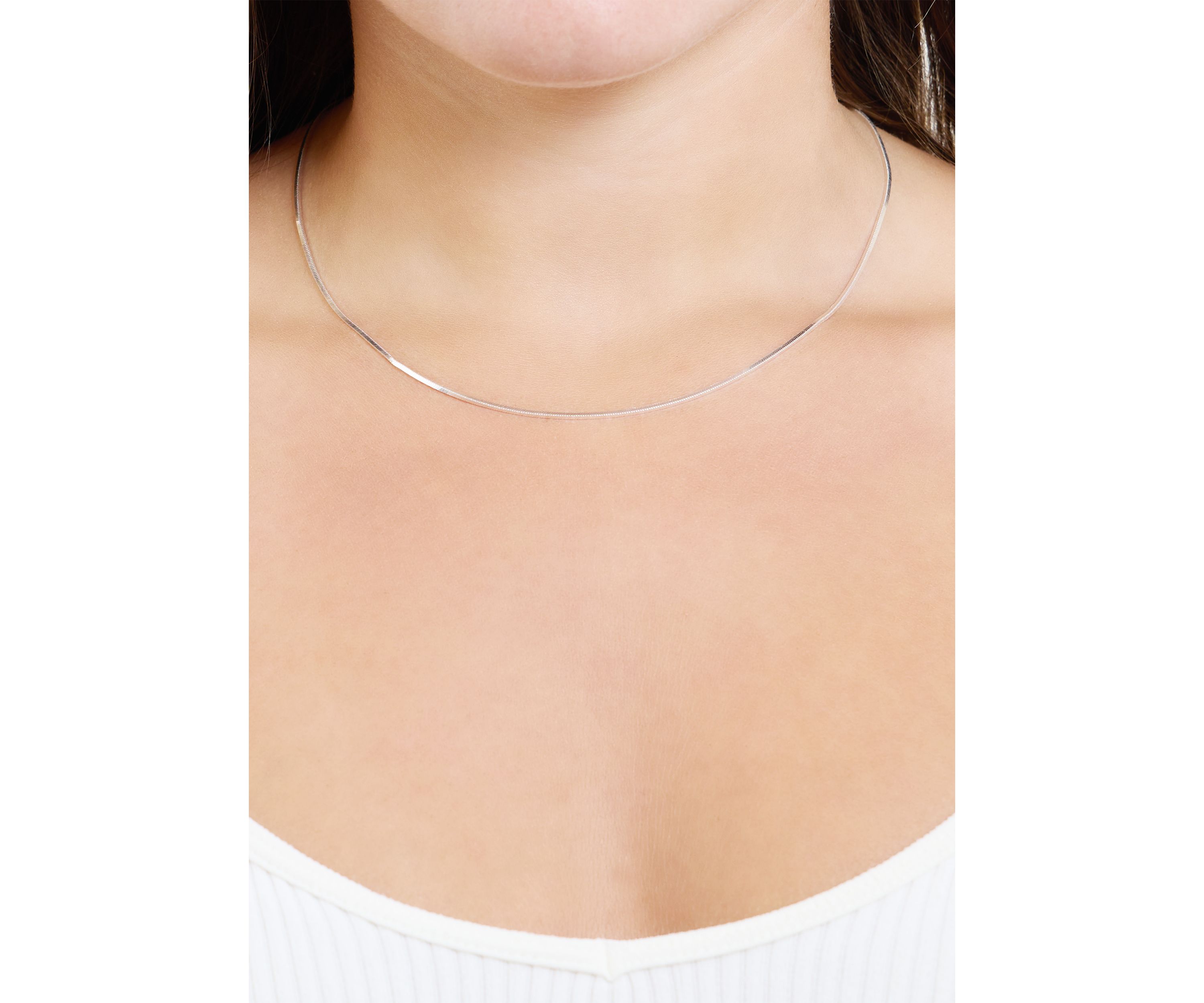 Sterling Silver Square Snake Chain Necklace