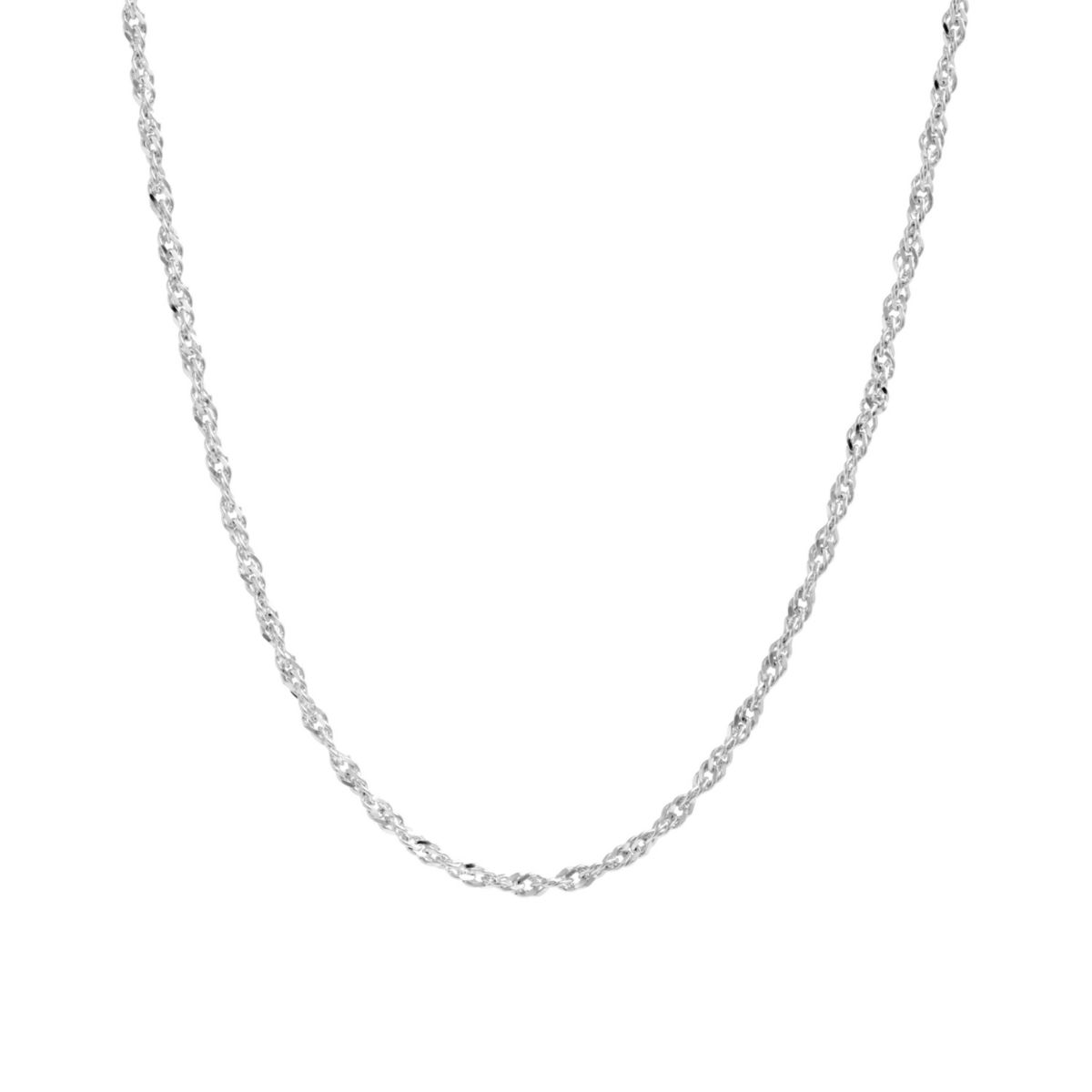 Sterling Silver Twist Chain Necklace in 16in., 18in., 20in., 24in., or 30in.