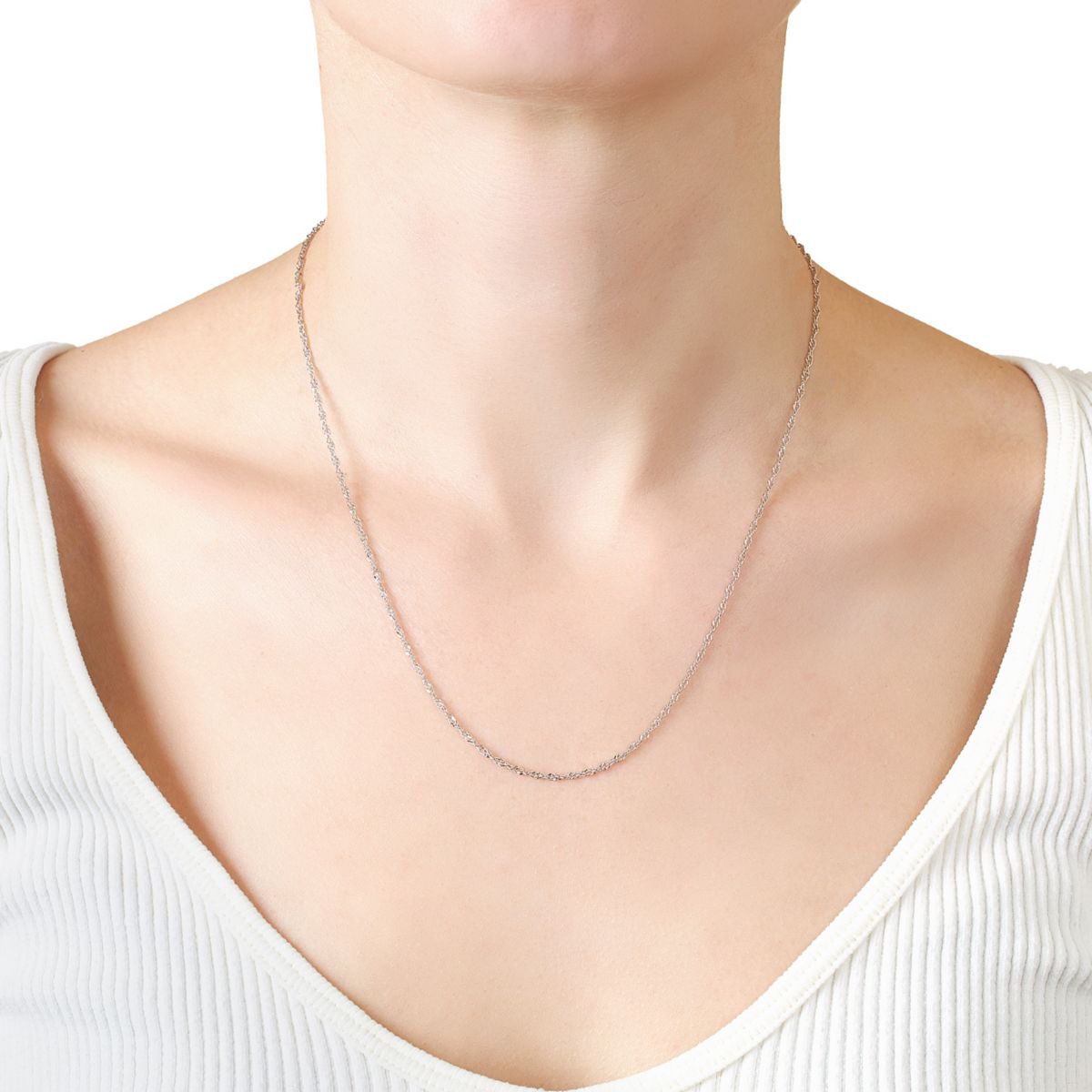 Sterling Silver Twist Chain Necklace in 16in., 18in., 20in., 24in., or 30in.