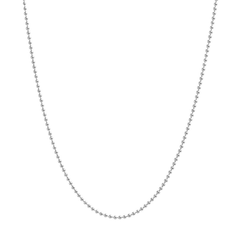 Sterling Silver 16IN Shot Bead Chain Necklace