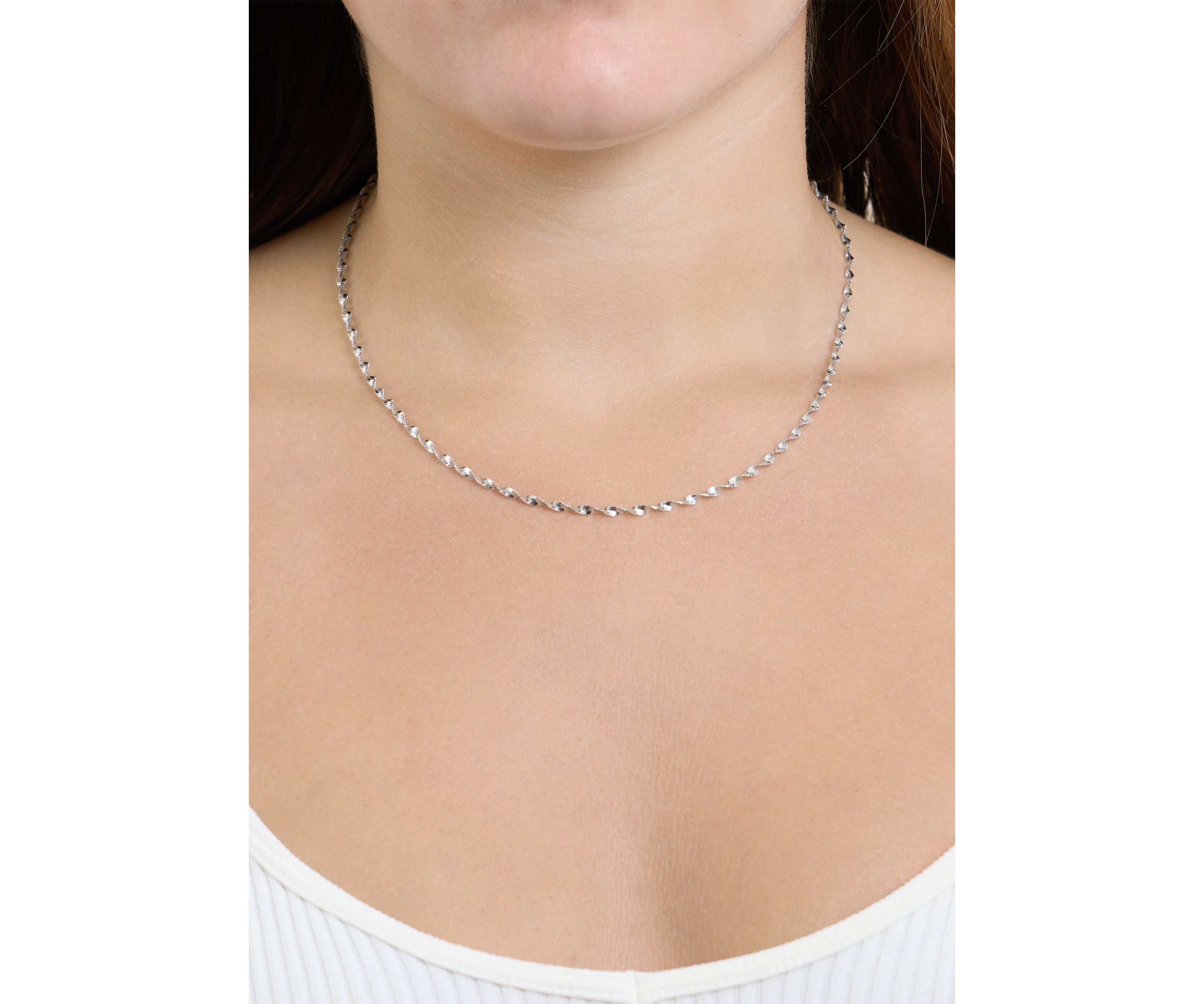 Sterling Silver Twist Chain Necklace