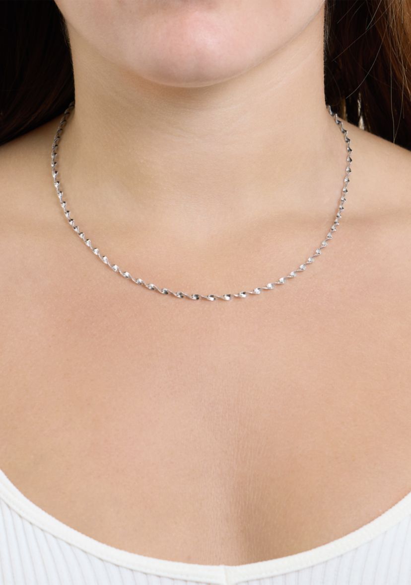 Sterling Silver Twist Chain Necklace