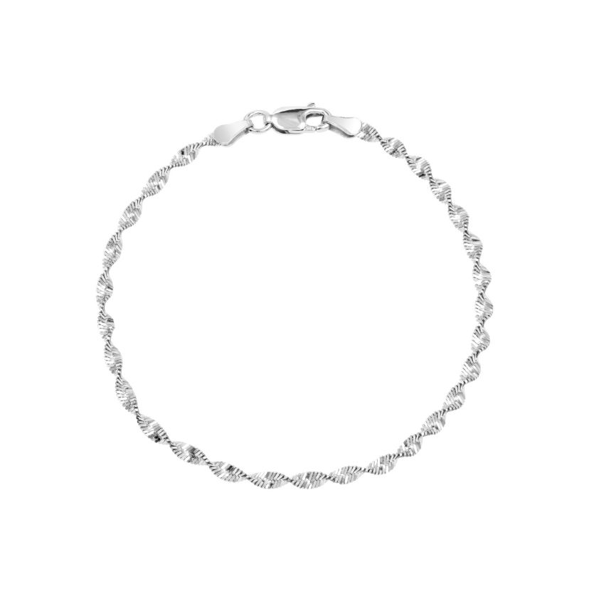 Sterling Silver 7IN Twisted Magic Chain Bracelet