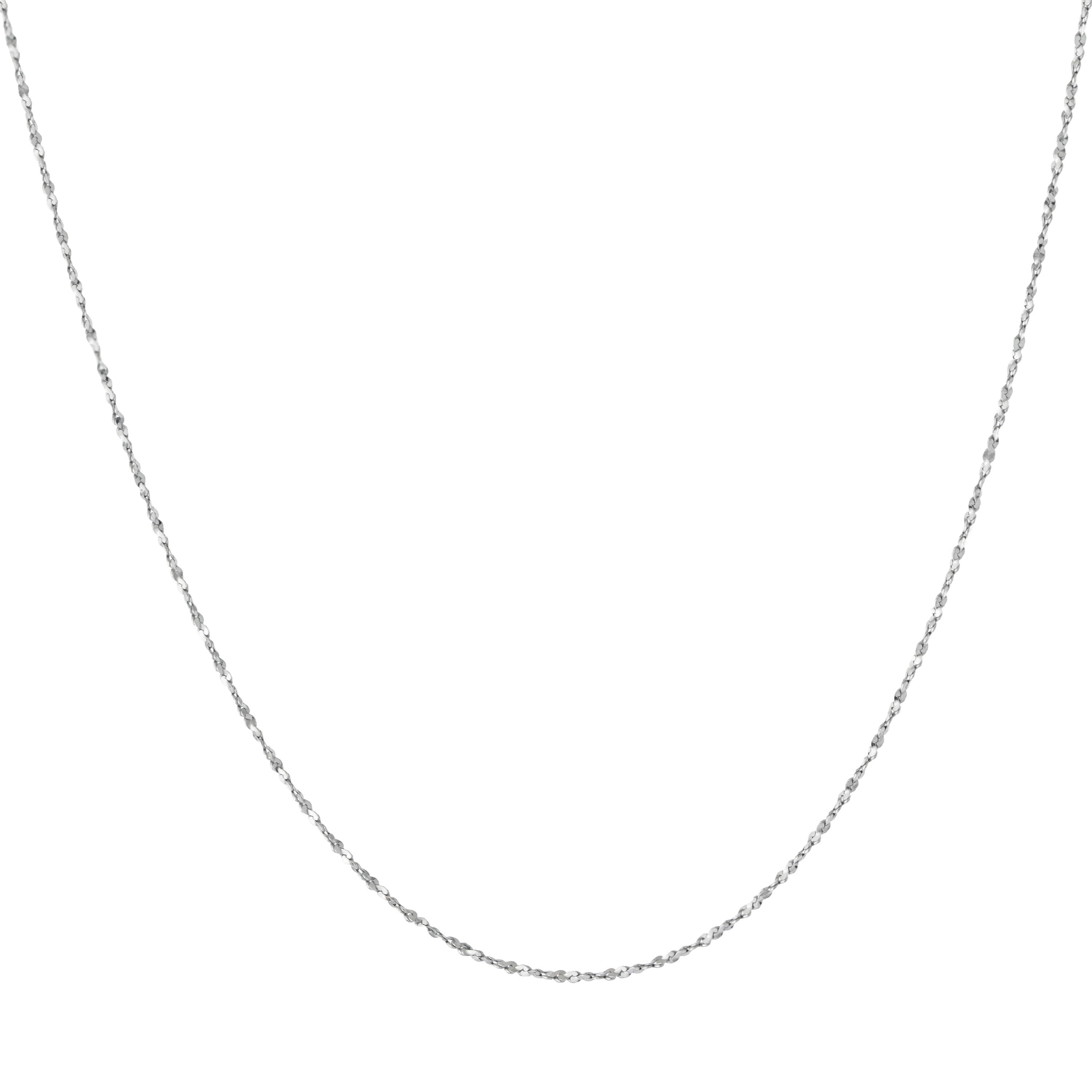 Sterling Silver 030 Gauge Twist Chain Necklace, 18in. 20in. Or 24in.