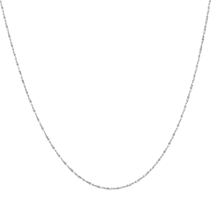 Sterling Silver 030 Gauge Twist Chain Necklace, 18in. 20in. Or 24in.
