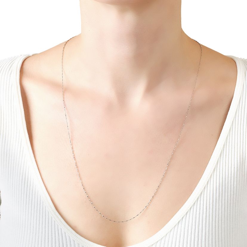 Sterling Silver 030 Gauge Twist Chain Necklace, 18in. 20in. Or 24in.