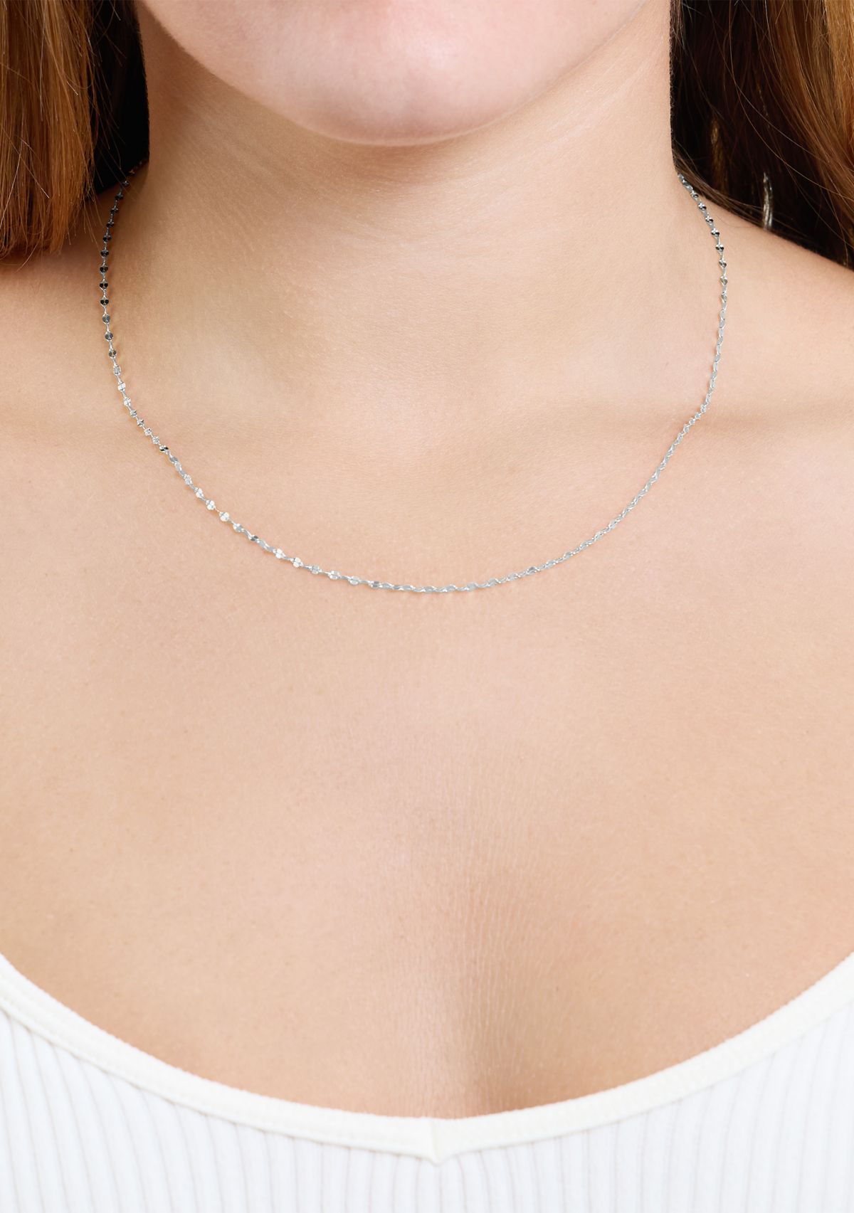 Sterling Silver Mirror Chain Necklace