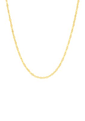 Belk Sterling Silver Sterling Silver Mirror Chain Necklace, Gold, 18 in