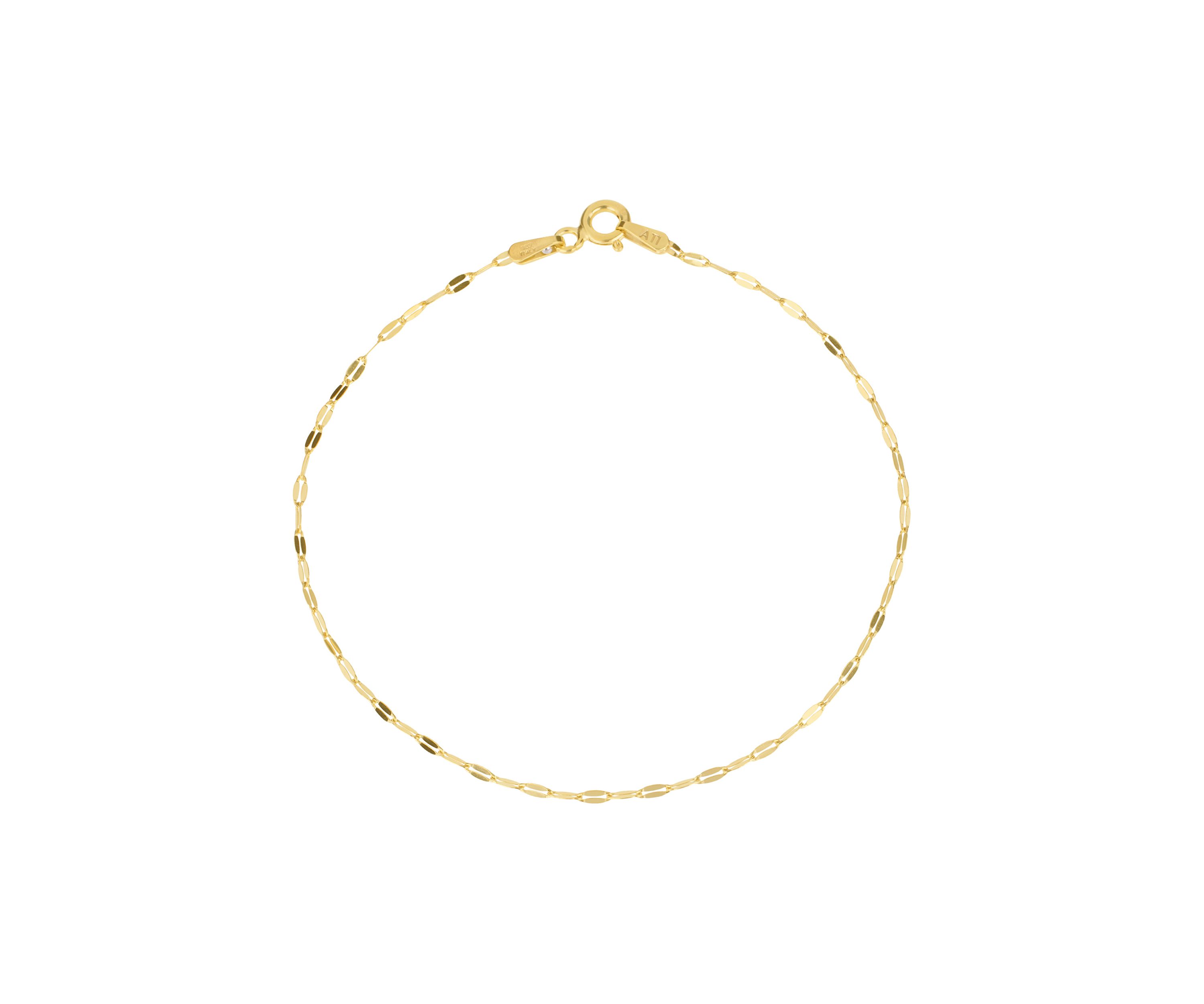Gold Over Sterling Silver Mirror Chain Bracelet