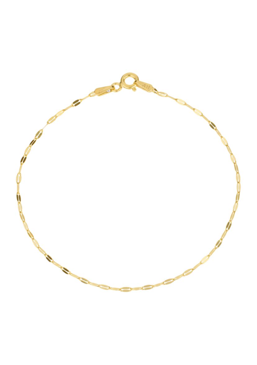 Gold Over Sterling Silver Mirror Chain Bracelet